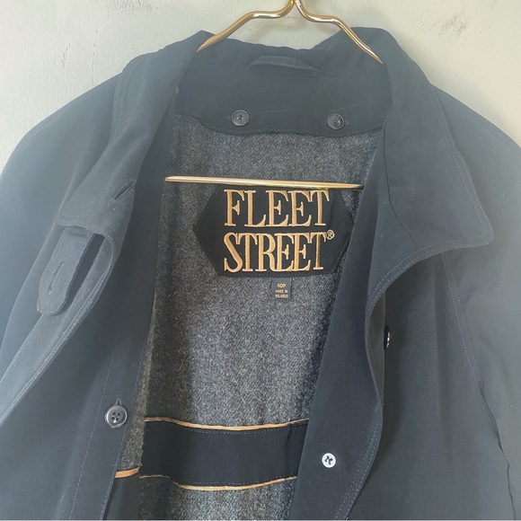 Fleet Street Fleece Lined Black Trench Coat 4P - Picture 12 of 12